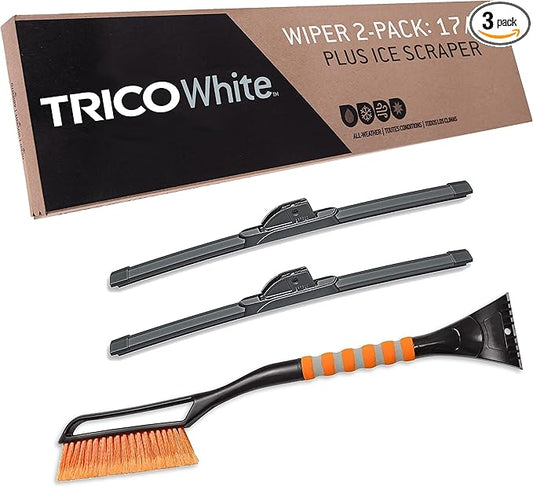 TRICO White™ (35-1717IS) 17 & 17 Inch Pack of 2 Automotive Replacement Windshield Wiper Blades Extreme Weather Beam Blade for Select Vehicle Models