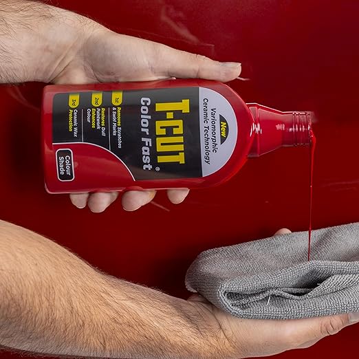 T-Cut Dark Red Scratch Remover Color Fast Paintwork Restorer Car Polish, 13 Colors Available, 17 Fl Oz