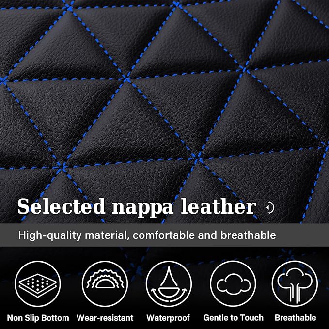 Coverado Front Seat Covers, Waterproof Front Car Seat Covers for Truck Compatible with 2002-2025 Dodge Ram 1500 2500 3500 Crew Double Mega Quad Cab(Blue)