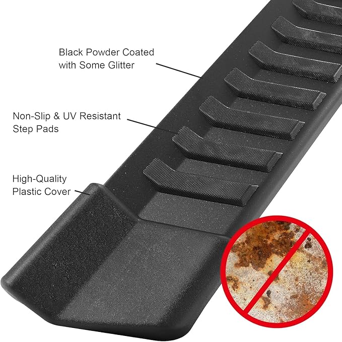 COMNOVA Running Boards Compatible with 2004-2014 Ford F-150 Crew Cab (4 Full-Size Doors), 6 Inch Step Pad Design, F150 Step Bars Side Steps Made with Carbon Steel, OE Style.