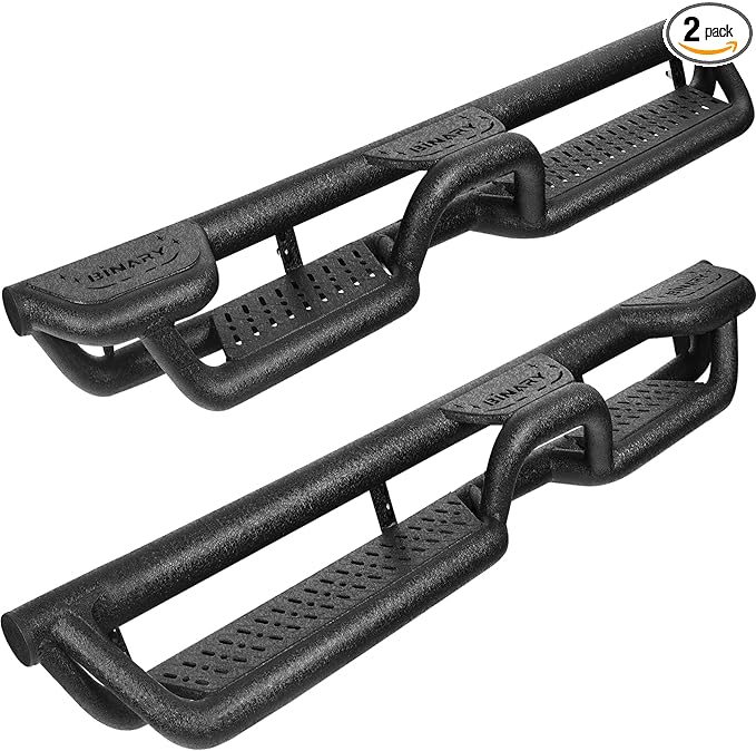 BINARY STAR Running Boards Compatible with Vehicle 2009-2018 Dodge Ram 1500 Crew Cab, 2010-2026 Ram 2500 3500(Incl. Classic). 6 Inch Side Steps, Bed Access Step Made with Carbon Steel.