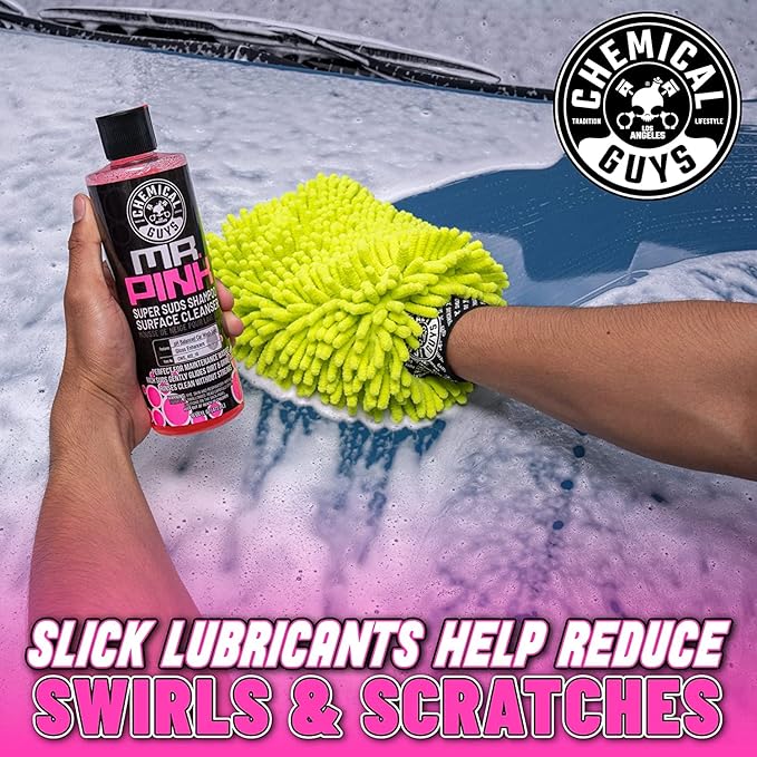 Chemical Guys CWS_402 Mr. Pink Super Suds Shampoo & Superior Surface Cleaning Soap, 128 fl oz (1 Gallon) + HOL144 TORQ Foam Cannon Snow Foamer , Works With Pressure Washer (2 Items)