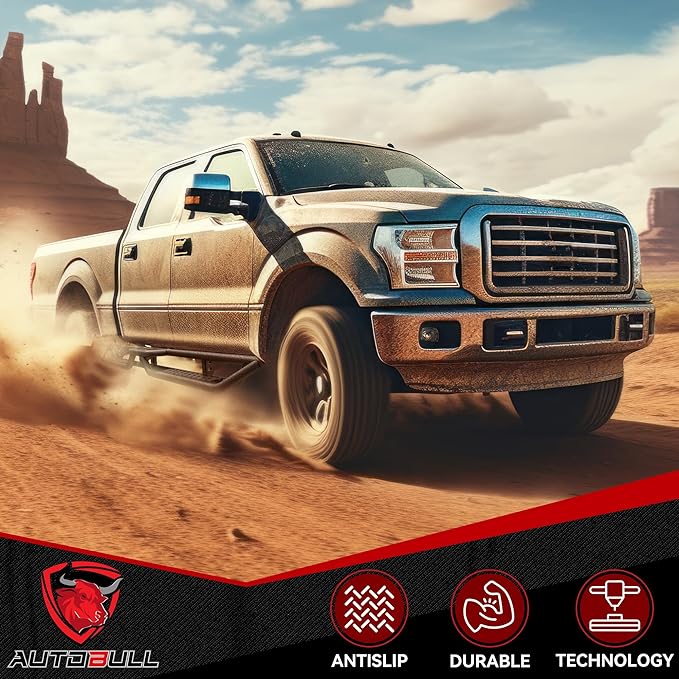 Running Boards Compatible with 2019-2025 Dodge Ram 1500 New Body Style Crew Cab 4 Full Size Doors, 6" 2-Stairs Side Step Rails Coated Black Carbon Steel Nerf Bars