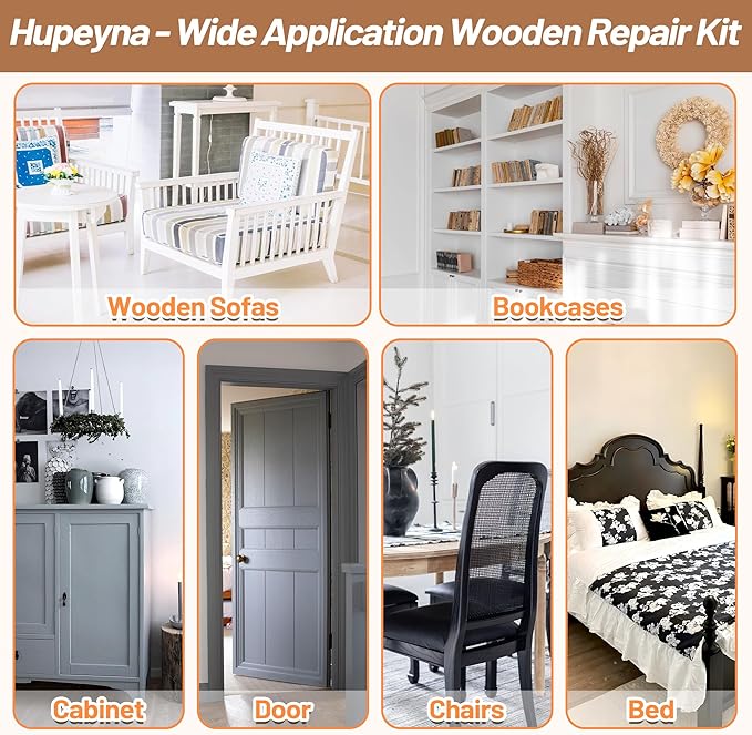 Wood Repair Kit, Wood Furniture Repair Kit, Wood Filler, Wood Putty and Beeswax- Repair Stains, Scratch, Cracks, Hole, Discoloration for Wooden Door, Table, Cabinet, Bed, Floor (Tech Gray Series)