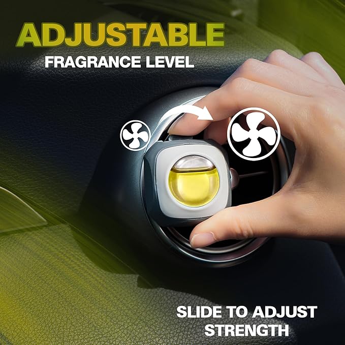 Air Jungles Serene Summer Scent Car Air Freshener Clip, 6 Vent Clips, 4ml Each, Long Lasting Air Freshener, Up to 180 Days Car Refresher Odor Eliminator