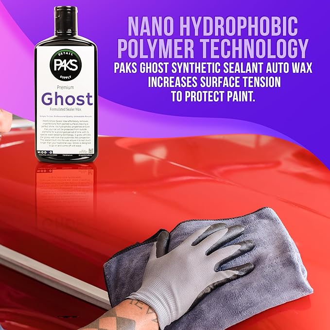 Paks Professional Grade Ghost Synthetic Sealant Auto Wax, Professional Grade Wax for Car, Long Lasting UV Protection Car Sealant Wax, 16-oz Car Paint Sealant, Finnish Enhancer Car Wax Sealant