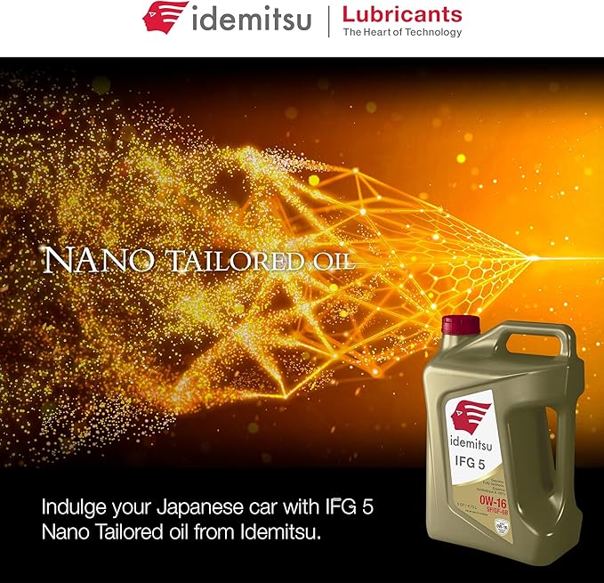 Idemitsu IFG 5 0W-16 Motor Oil Full Synthetic- 5 Quart, Case of 4 | SP/GF-6A Certified Engine Oil for TGDI & PFI Engines | Engineered for Superior Efficiency and Protection