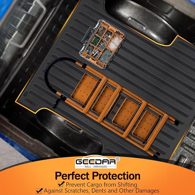 GEEDAR Heavy Duty Rubber Bed Mat for 2015-2024 Ford F-150 5.5 ft CrewCab, Includes 22-24 Lightning Crew/Super Crew, All Weather Liner, F150 Accessories, Black