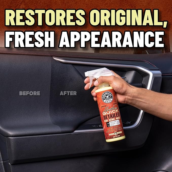 Chemical Guys Leather Quick Detailer for Car Interiors, Furniture, Apparel, Shoes, Sneakers, Boots, and More (Works on Natural, Synthetic, Pleather, Faux Leather and More), 32 fl oz