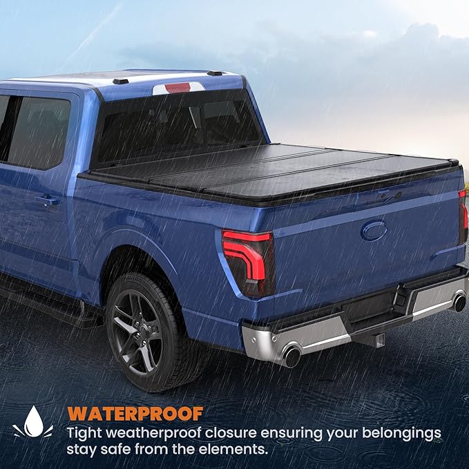 Hard Tri Truck Bed Tonneau Cover Compatible for 2015-2024 2025 Ford F150 F-150 Styleside (Not for Flareside) 5'5" Bed
