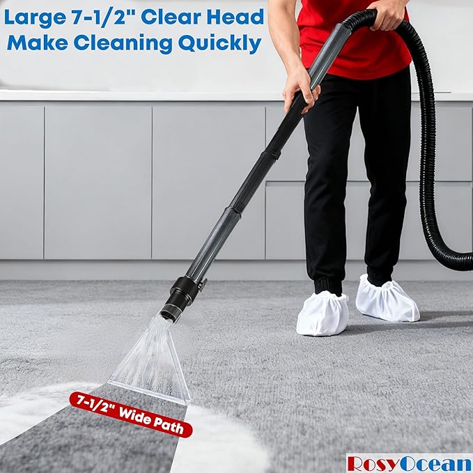 Compatible with All Shop Vacs Extractor Attachment with 2-1/2" & 1-7/8" & 1-1/4" Three Adapters Auto Detailing Vacuum Head Extraction Universal Accessory for Upholstery & Carpet Cleaning