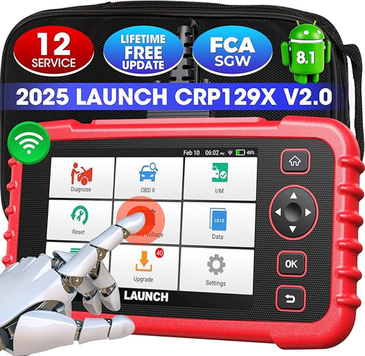 LAUNCH Scanner CRP129X V2.0 (Upgrade of CRP123X/CRP129X), 12 Reset Scan Tool,Lifetime Free Update,FCA SGW Car Scanner,ABS SRS Transmission,Check Engine Code Reader,AutoVIN,Battery Test, 5 Years Backup