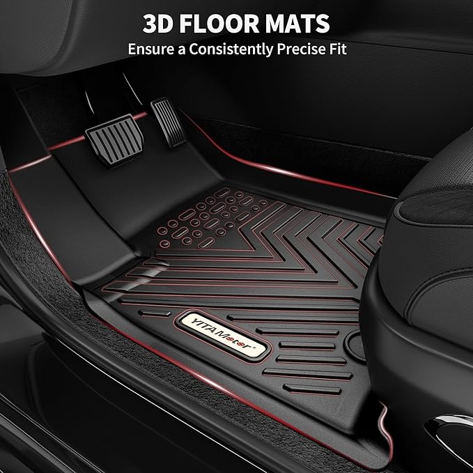 YITAMOTOR Floor Mats Compatible with 2014-2022 Chevrolet Trax / 2013-2022 Buick Encore, Custom Fit Black TPE Floor Liners 1st & 2nd Row All-Weather Protection