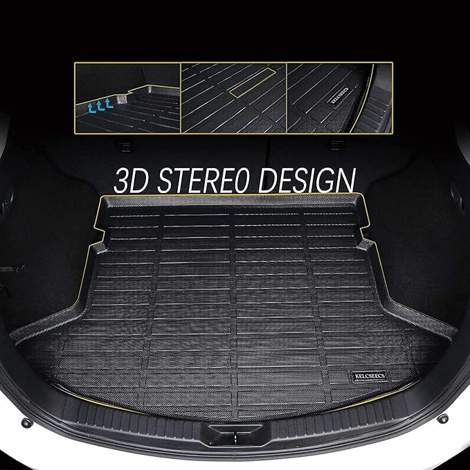 KELCSEECS Floor Mats & Cargo Liner for 2026 2025 2024 2023 Honda HRV/2026 2025 2024 2023 Honda HRV Hybrid All Weather Car Mats Trunk Liner HR-V Floor Mats Accessories Black