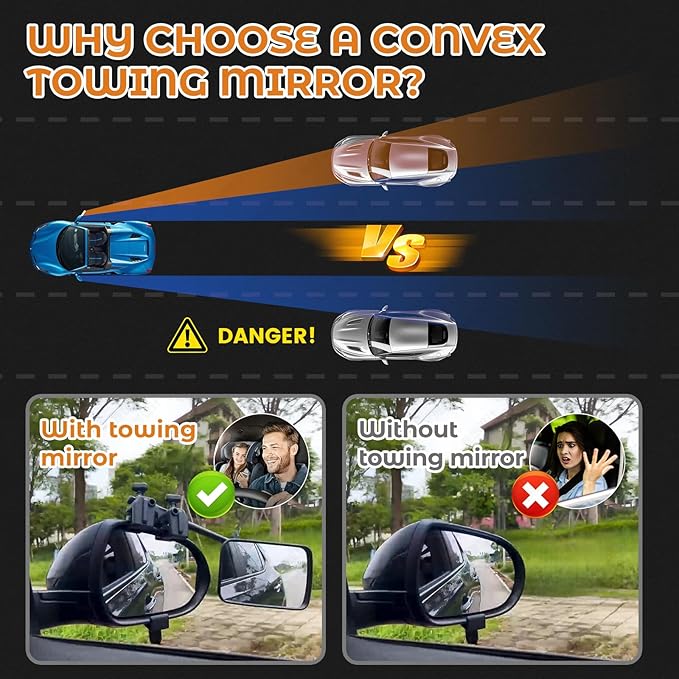 Clamp On Universal Mirror Extenders - Towing Mirror For Truck Vehicle Car Trailer Accessories, Type 3