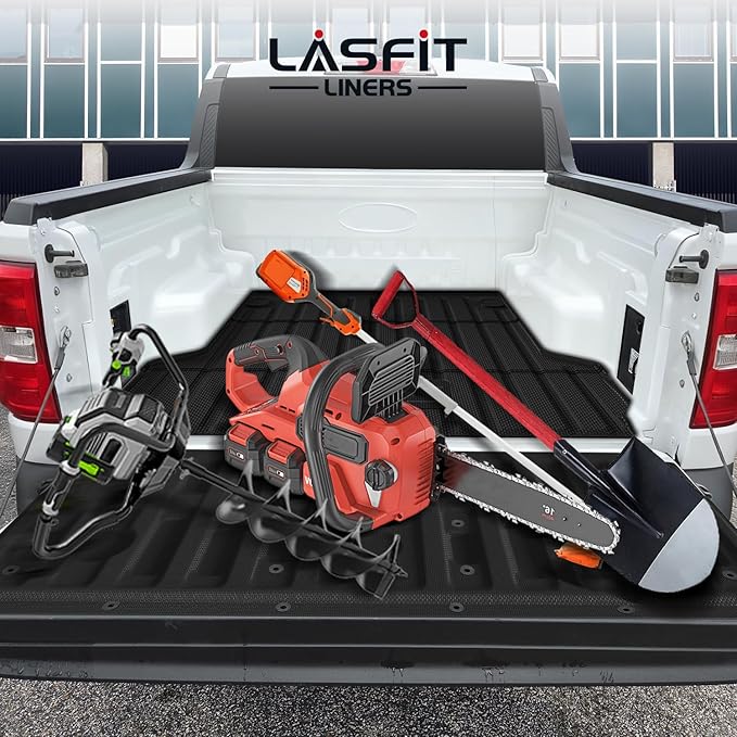 LASFIT Truck Tailgate Mat for Ford Maverick 2025 2024 2023 2022 Hybrid & Gasoline Truck Bed (Not Fit Drop-in Liners) Custom Fit All Weather Protector TPE Easy-Clean Tailgate Liner,1pc Black