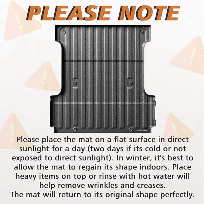 TripleAliners Truck Bed Mat Compatible with 2015-2023 Ford F150 & Lightning Accessories 5.5FT Flush All Weather Protection TPE Heavy Duty Pickup Cargo Mat