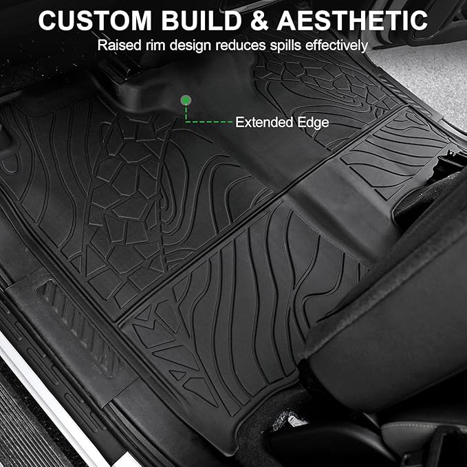 Car Floor Mats Fit for 2019-2025 2026 Chevy Silverado/GMC Sierra 1500, 2020-2026 2500HD/3500 HD Crew Cab (Fit Rear Row Without Under-Seat Storage), All Weather Truck Liners Accessories