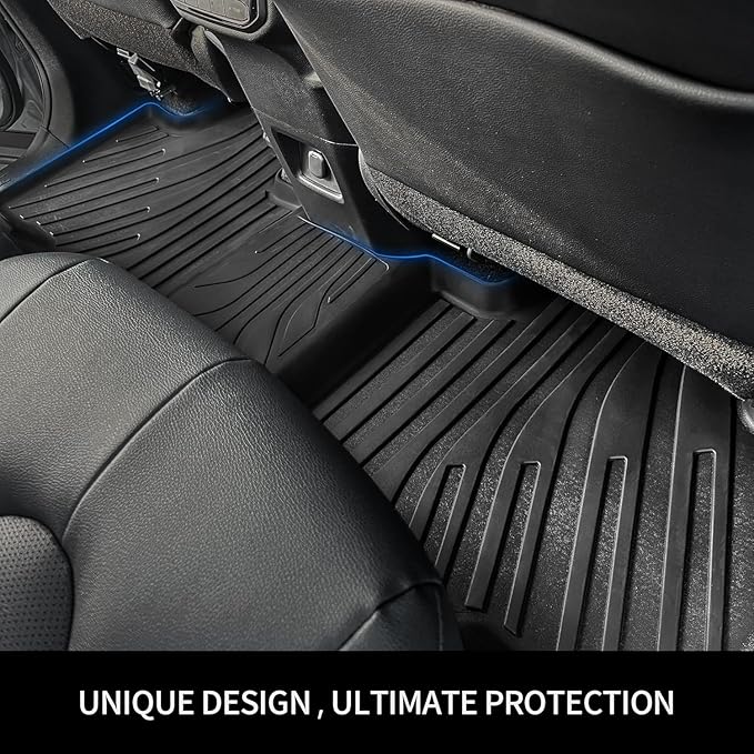 OEDRO Floor Mats Fits for Hyundai Palisade 2020-2025 w/ 7-Seat, Custom Fit TPE All Weather Trunk Mat with Backrest for Palisade Accessories, Anti-Slip Back Seat Protector for Palisade Full Mat Set