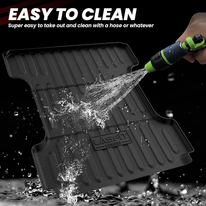 LASFIT 6FT4 Trunk Bed Mat for Ram 1500 2019-2026 Standard Bed (6.4 FT / 76.3inches) NOT for Classic Model or Model with RamBox, All Weather TPE Custom Fit Truck Cargo Bed Liner, Black