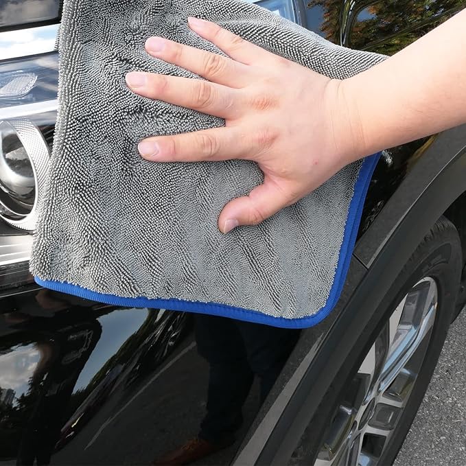 SHSCLY Microfiber Drying Towels for Cars Large Gray 33 x 29 Inches Pack of 2