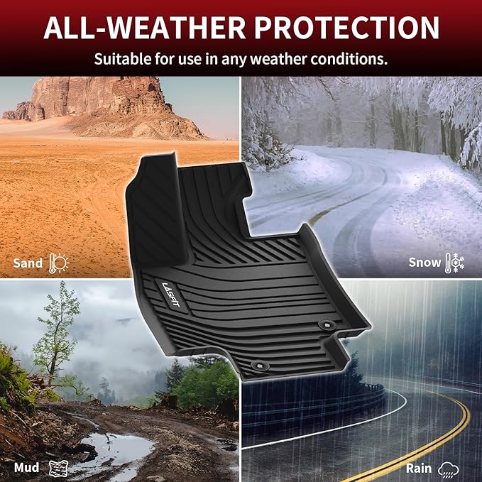 LASFIT Floor Mats for Toyota Grand Highlander 2024 2025 2026 (Include Hybrid) & for Lexus TX350 2024-2026, Custom Fit TPE All Weather Floor Liners 1st & 2nd & 3rd Row Car Mats Accessories, Black