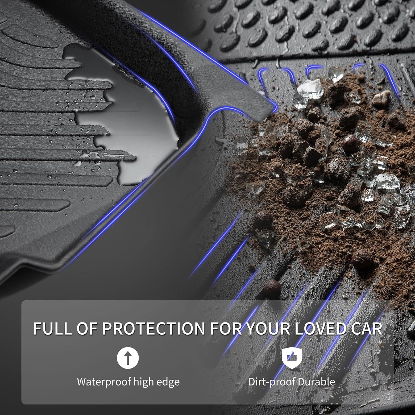 KELCSEECS® Floor Mats & Cargo Liner Custom for Lincoln Corsair 2020-2025,All Weather Protection TPE Floor Liners Front& Rear Row Full Set Lincoln Corsair Accessories Black