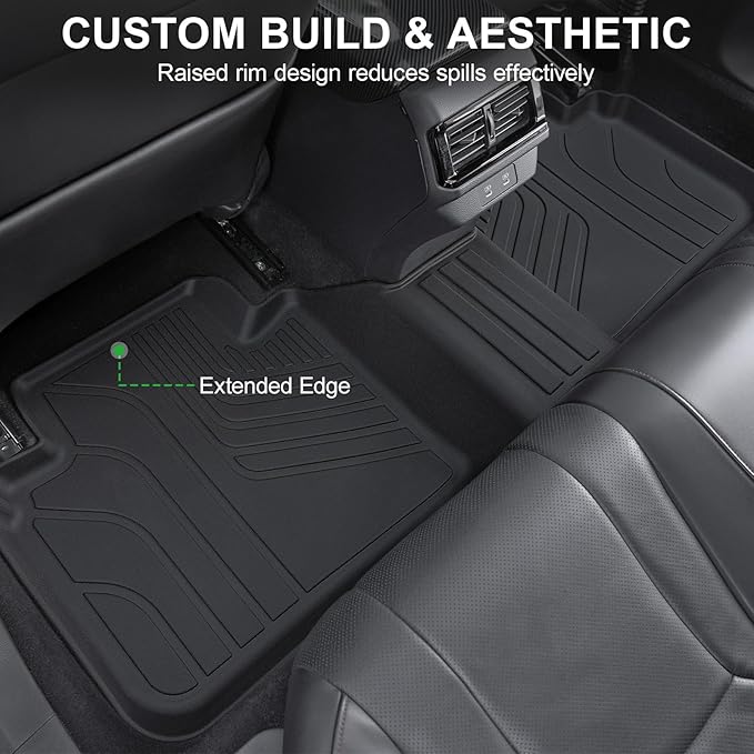 Floor Mats for 2023-2025 2026 Honda Accord (Include Hybrid), TPE All Weather Protection Front Rear 2 Row Interior Car Floor Liners Door Sill Guards for Honda Accord Hybrid Accessories