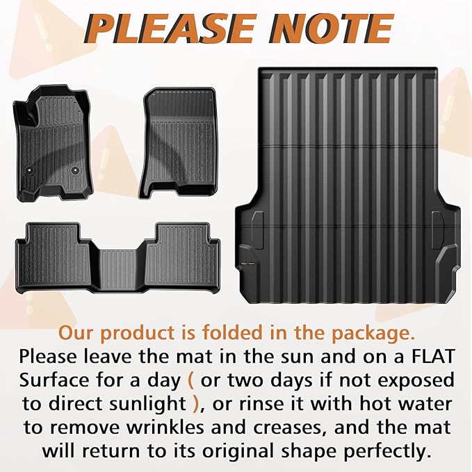 TripleAliners for 2023 2024 2025 2026 Colorado & Canyon Truck Bed Mat and Floor Mats Front Rear Full Set Liners All Weather TPE Accessories (Bed Mat+Floor Mats)