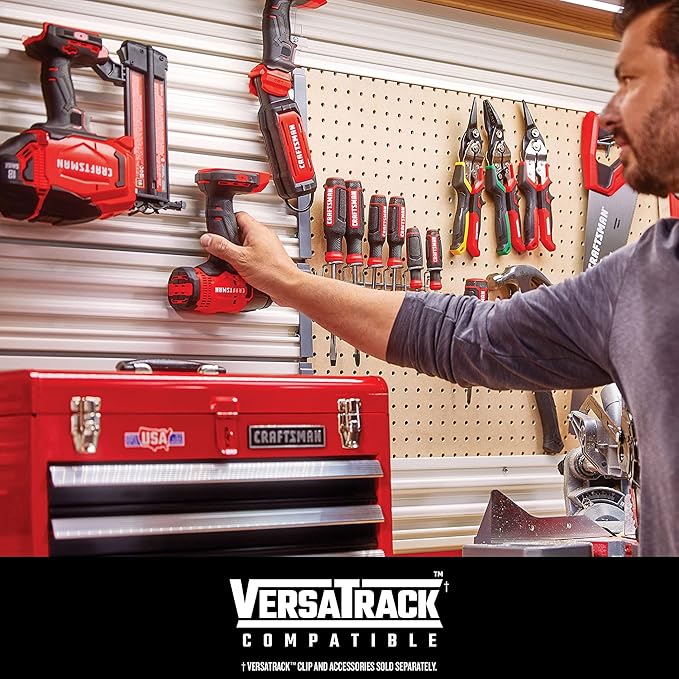 CRAFTSMAN V20 MAX Cordless Drill and Impact Driver, Power Tool Combo Kit with 2 Batteries and Charger (CMCK200C2AM)
