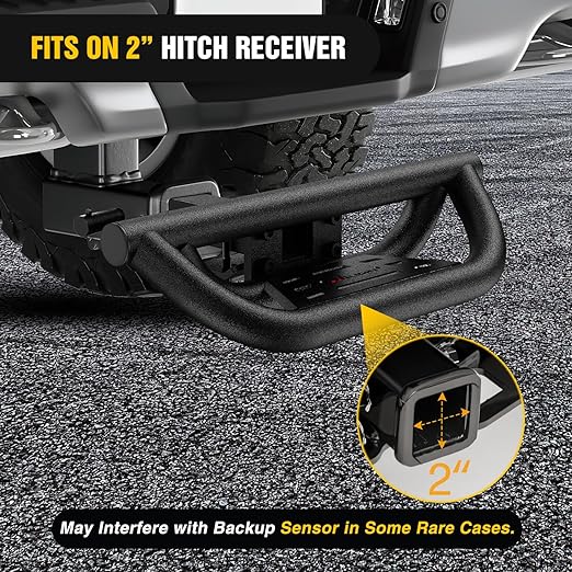 Nilight Universal Hitch Step Textured Black Drop Trailer Hitch Step Fit 2 Inch Receiver with Hitch Lock Stabilizer Towing Bar Rear Bumper Guard Rated up to 350 Lbs for Pickups Trucks Vans SUVs ATVs