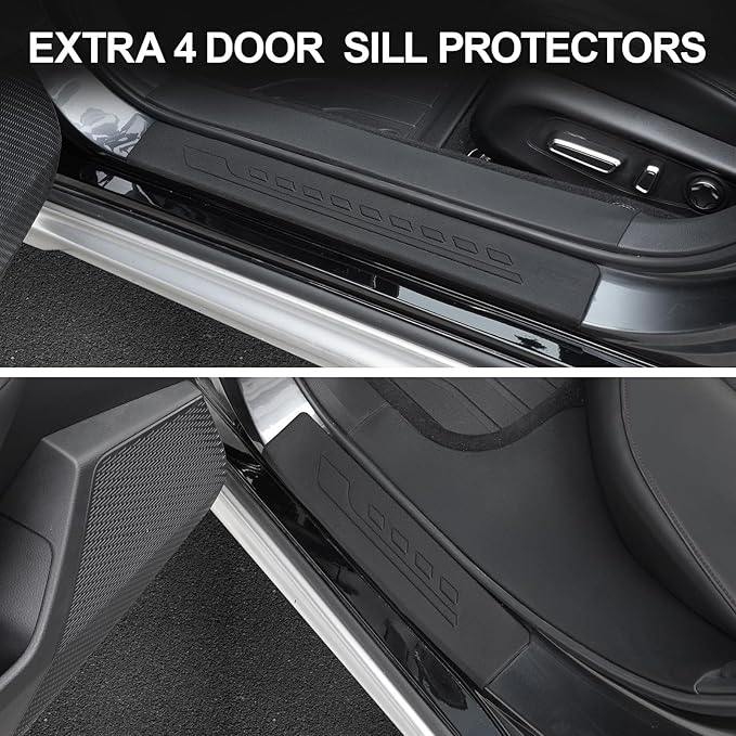Floor Mats for 2023-2025 2026 Honda Accord (Include Hybrid), TPE All Weather Protection Front Rear 2 Row Interior Car Floor Liners Door Sill Guards for Honda Accord Hybrid Accessories