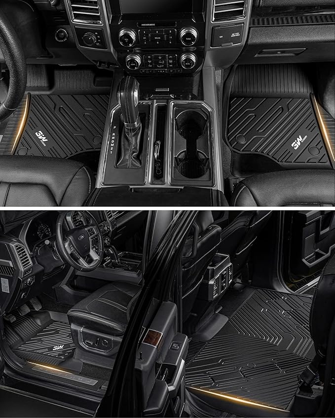 3W Floor Mats Fit for Chevrolet Silverad EV 2024-2025 (WT & RST)/GMC Sierra EV/Sierra EV Denali Accessories TPE All Weather Floor Liner, 1st and 2nd Row Car Mats