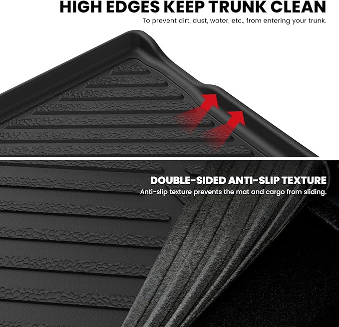 LASFIT Cargo Mat for Jeep Renegade 2015-2023 Upper Position, All Weather TPE Custom Fit Trunk Mat Cargo Liner Trunk Liner, Black