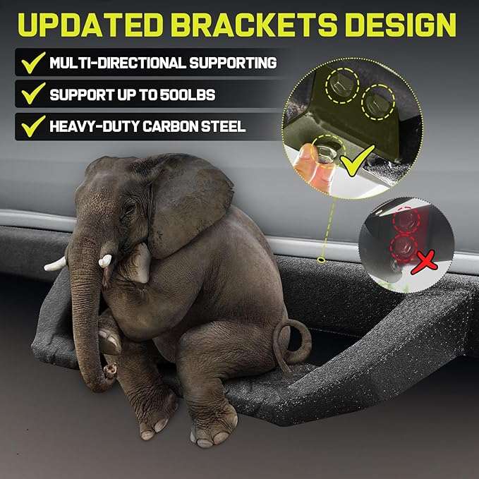 BINARY STAR Running Boards Compatible with 2019-2026 Chevy Silverado/GMC Sierra 1500 Crew Cab, 20-26 Silverado/Sierra 2500HD 3500HD. 4.3 Inches Drop Down Silverado Side Steps Nerf Bar Carbon Steel.