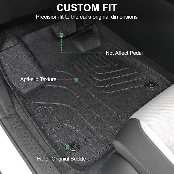 Floor Mats Custom Fit for Honda CRV 2023 2024 2025 2026 (Include Gas and Hybrid), Door Sill Guards & Front & 2nd Row TPE All Weather Protection Black Car mat Automotive Liners Accessories