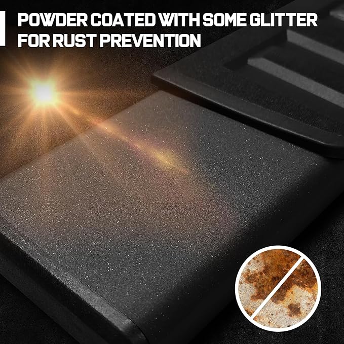 COMNOVA 6 Inch Quad Cab Running Boards Compatible with Dodge Ram 1500 Quad Cab 2009-2018(Incl. 2019+ Classic)/10-24 Ram 2500 3500, Carbon Steel Step Bars, Extended Cab Side Steps Nerf Bars.