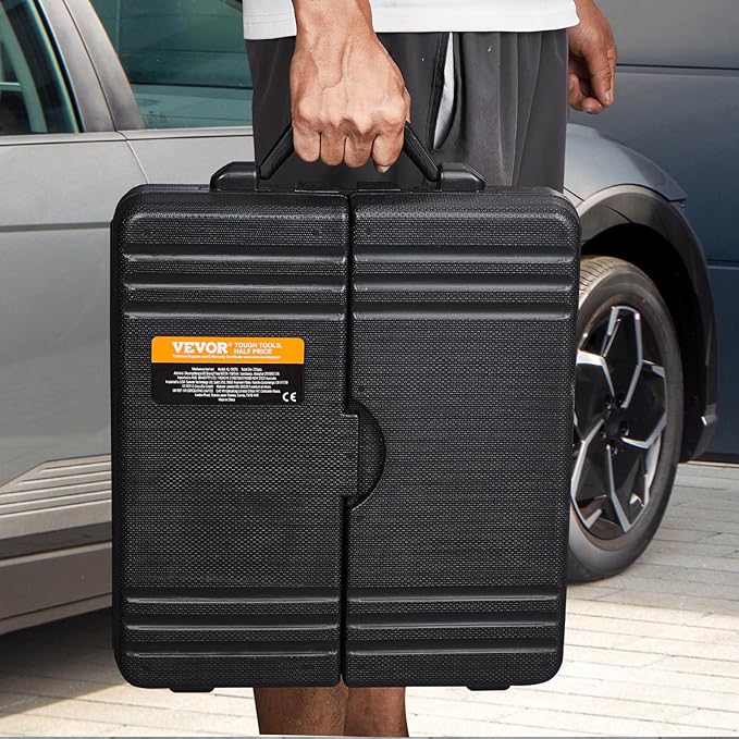 VEVOR Mechanics Tool Set 221Pieces - 1/4" and 3/8" Drive Sockets - SAE and Metric Mechanic Tool Kit with Bits - Wrenches, Ratchet Handle, Accessories, and Plastic Storage Case - for Automotive Repair