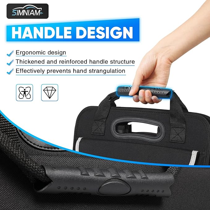 Simniam Large Car Trunk Organizer - with 5 Compartments Trunk Organizers and Storage SUV, Reinforced Handle, Securing Straps, Trunk Organizer Available for Car, SUV, Truck, Minivan