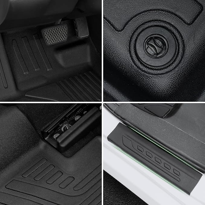 Floor Mats for 2016-2021 Honda Civic Sedan/Coupe/Type R/Insight, 2017-2021 Hatchback, TPE All Weather Protection Interior Car Floor Liners Door Sill Guards for Civic Accessories