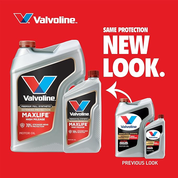 Valvoline Extended Protection High Mileage with Ultra MaxLife Technology 5W-30 Full Synthetic Motor Oil 5 QT, Case of 3