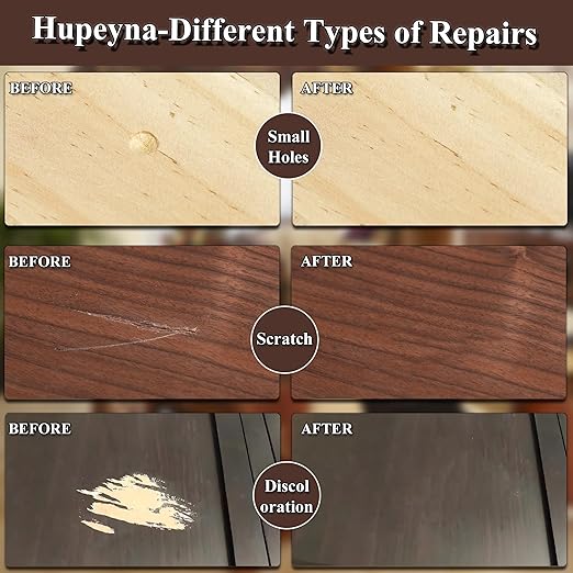 Wood Repair Kit, 12 Color Wood Fillers, Furniture Repair Kit, Repair Scratch, Cracks, Stains, Discoloration for Wood Furniture, Door, Cabinet, Floor, Table Surface Wood Touch up Filler Wood Paint