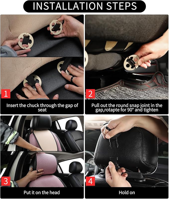 Auto Newer Car Seat Cover,Breathable Front Car Seat Cushion,Comfortable Car Seat Protector,Anti-Slip and Full Wrap Driver Car Seat Protector with Storage Pocket,Universal All Seasons(Pink,1PCS)