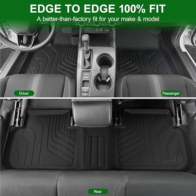 Floor Mats for 2022-2025 2026 Honda Civic Sedan Hatchback Si (Include Sport, Not for Hybrid), 2nd Row with&w/o USB Port, for Acura Integra 2023-2025, All Weather Car Floor Liners Civic Sport