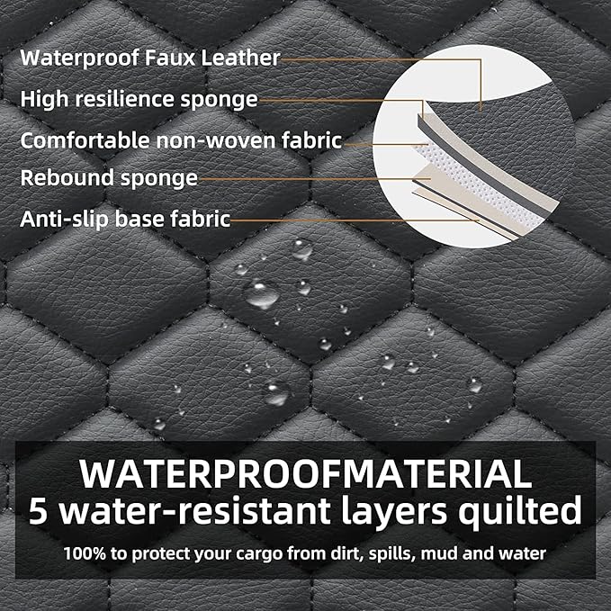 Elantrip 2PCs Front Car Seat Covers Leather Water Proof Seat Protector Universal fit for Most Cars SUVs and Trucks Black