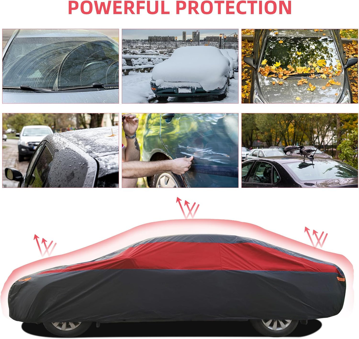 Car Cover Waterproof All Weather,Outdoor Car Cover for Automobiles