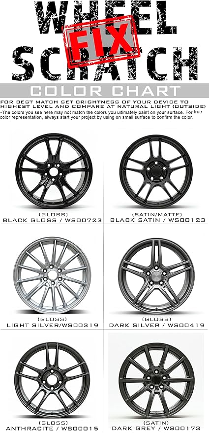 Wheel Scratch Fix® Light Silver Rim Touch Up Paint, Alloy Wheel Scratch Repair, Curb Rash Repair, Wheel Touch Up Paint Pen, Rim Scratch Remover, (Universal Light Silver Wheel Paint (Pen Only))