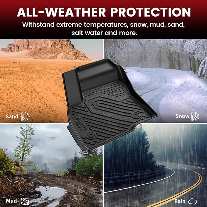 LASFIT Floor Mats & Cargo Liner for Chevrolet Chevy Bolt EUV 2022-2023 (Not EV), All Weather TPE Custom Fit Floor Mats for Car, Car Mats Full Set for Chevy Bolt EUV Accessories (Fit in Upper Position)