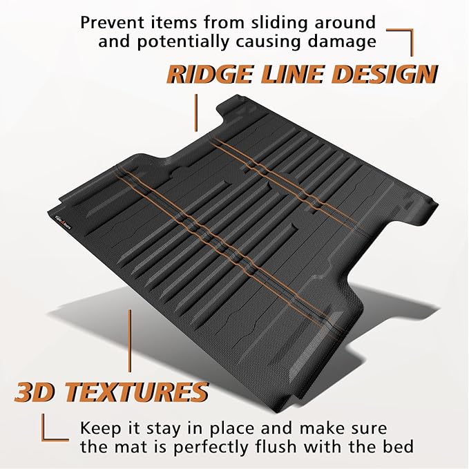 TripleAliners Truck Bed Mat Compatible with 2004-2024 Nissan Titan Accessories 5.5FT(Won't Fit Equipped Truck Bed Storage)Perfectly Flush All Weather Protection TPE Heavy Duty Pickup Car Bed Cargo Mat