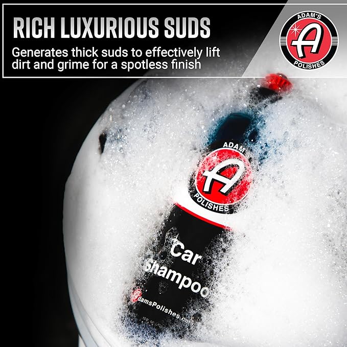 Adam's Car Shampoo 16oz, 2pk - pH Best Biodegradable Car Wash Soap for Foam Cannon, Spray Gun or Bucket - High Foam, Scratch-Free Auto Detailing for Cars, Trucks, RVs & Motorcycles